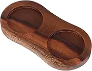Cabilock Slot Grinder Holder Wooden Spice Rack Salt Pepper Storage Grinder Rest Wooden Condiment Tray for Countertop