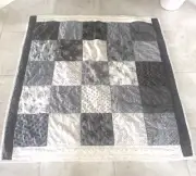 Quilt Throw Handmade Gray White Beach Coastal Patchwork Quilt NEW