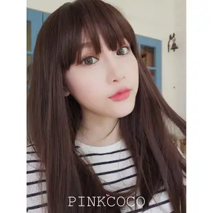 PINKCOCO 粉紅可可 假髮【W00869】經典必備 齊瀏海 內彎中長髮