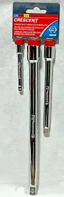 Crescent 3pc Socket Extension Set 1/4" 3/8" 1/2" Drive CDTA15MD Tool Kit