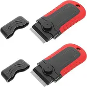 ASAKKURA 2pcs Non Scratch Vehicle Glass Film Tool Kit Ergonomic Plastic Scraper for Tint Adhesive Removal Vinyl Wrap Safe for Automotive Maintenance Cleaning Surfaces