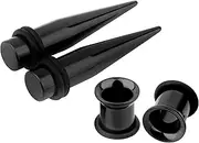 [Awinrel] 1g 7mm 316L Surgical Steel Ear Tapers Stretching Kit and Flesh Tunnels Gauges Plugs for Ears Women Men Piercing Jewelry 2 pairs