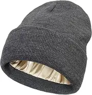 [CHENRI] Anti-Static Curl Free Tangle-Free Hat, Satin Lined Winter Hats, Ear Protection Knitted Hat, Beanie Hat for Men and Women