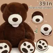 Giant Teddy Bear 39 Inches Stuffed Animal Big Teddy Bear for Girlfriend Plush