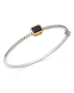 Bloomingdale's Fine Collection Blue Sapphire & Diamond Station Bangle Bracelet in 14K Yellow & White Gold