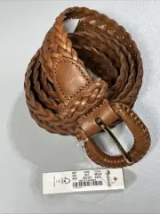 Madewell Woven Leather Belt Womens XXS - S Desert Camel Brown Braided 1"