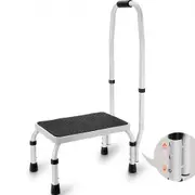 VEVOR Step Stool 1-Step 150KG Capacity, 3 Adjustable Height with Handle Steel Step Ladder, Portable Toddler Step Stools for Adults, Non-Slip Sturdy St
