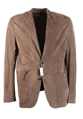 Zegna Brown Suede Blazer Jacket Coat Size 54 / 44R U.S. Jacket New With Tags