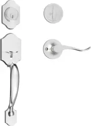 Brushed Nickel Front Door Handle and Deadbolt Set, Front Door Lock Set, Entry Do