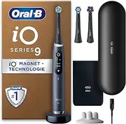 Oral-B iO Series 9 Plus Edition Electric Toothbrush/Electric Toothbrush, PLUS 3 Replacement Brushes Including Whitening, Magnetic Case, 7 Cleaning Modes, Recyclable Packaging, Gift Man/Women, Black