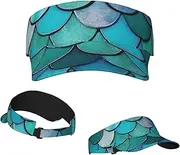 [RLDOBOFE] Sun Visor Hat Adjustable Empty Top Baseball Cap Mermaid Sun Hats for Women Men Sunscreen Visor Caps Summer Beach Sports Hats Black, Black, One Size, Black, One Size