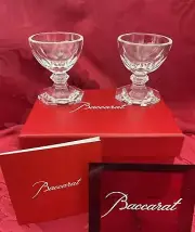 NIB FLAWLESS Stunning BACCARAT France Two HARCOURT Glass Crystal EGG CUP HOLDERS