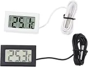 Mipcase 2Pcs Embedded Digital Thermometers Temperature Gauge for Fridge Water Tank and Box Durable Electronic Thermometers