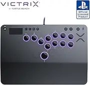 Turtle Beach Victrix Pro KO Leverless All Button Fight Stick for PlayStation 5, Officially Licensed PS5|PS4, Windows 10/11 PC, Customizable eSports Tournament Ready Controller, Gray