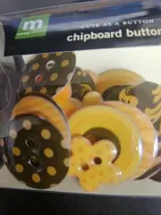 making Memories chipboard buttons 30 Pink brown orange yellow assorted
