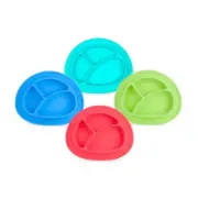 Nuby Sure Grip Miracle Mat 3-Section Plate - Non-slip Base - 100% Silicone -