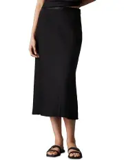 [Calvin Klein] Recycled Cdc Bias Cut Midi Skirt in Black