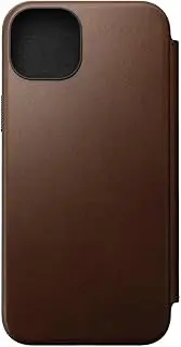 Nomad Ecco Leather Folio Case for iPhone 15 Plus, Brown