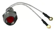 5 Pack of Universal 12V Red LED Lamp Dash Panel Pilot Indicator Light - Chrome