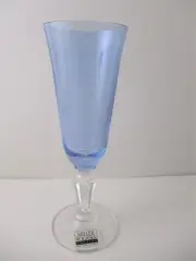 ROGASKA ALFRESCO BLUE FLUTE GLASS 7 5/8" X 2 1/2" -0209I