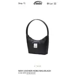 EMIS韓國代購NEW LEATHER HOBO BAG-BLACK