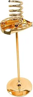 TENOL Spiral Hair Dryers Rack Hair Styling Appliances Organizer Convenient Metal Brush Combs Storage Holder for Small Place Bathroom, Gold
