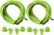[Generic] No Tie Elastic Shoe Laces - Strong Lock for Kids and Adults - Ideal for Sports, Triathlon, Running, and Quick Pace Activities (Green)