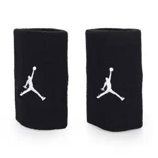 【NIKE 耐吉】JORDAN JUMPMAN單色腕帶-飛人喬登 籃球 NBA 護腕 一雙入 黑白(JKN01010OS)