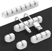 VIKEFON Cable Cord Wire Organizer Silicone USB Cable Winder Management Clips Sel