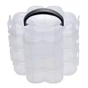 3-Tier Clear Plastic Stackable Organiser Storage Hobby Craft Box Container2554