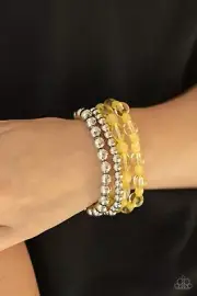 Paparazzi Bracelet -Delightfully Disco - Yellow