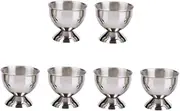 COLLBATH 6PCS Stainless Steel Egg Holder Unbreakable Egg Tray for Dining Kitchen Tabletop Beer and Wine Cups Dishwasher Safe Rustproof