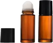 ccHuDE 4 Pcs 50ml Glass Essential Oil Roller Bottles Refillable Roll on Bottles Empty Deodorant Bottle Containers Rollerball Bottles for Fragrance Cosmetics
