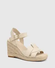 Tarot Vintage Ivory Leather Espadrille Wedge