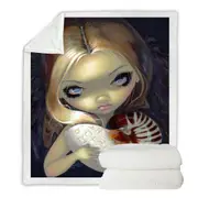 Dark Art Alchemical Angel and Sea Snail Shell Throw Blanket