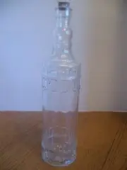 DECORATIVE CLEAR GLASS BOTTLE w/CORK & BRAIDED ROPE DESIGN ~ 12" Tall