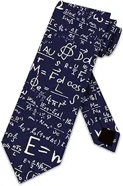 [Three Rooker] Science Tie Mens E=mc2 Physics Neckties Navy, Navy, One Size