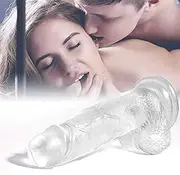 Gybsp Amazing Adullt Funny Toy Massager Waterproof adullt Toy Realistic D-Dildo, 11.8 inch Transparent Jelly Dildo with Suction Cup