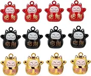 GRIRIW Handmade Cat Collar 12pcs Copper Fortune Cat Bells for DIY Jewelry Pet Accessories