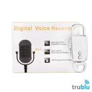 Mini Digital Voice Recorder Keychain – Voice Activated MP3 Player 8GB Silver
