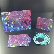 Rainbow Fluro Note Card Tags Matching Set Envelope & String Labels Handmade