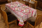 Red Rectangle Tablecloth, Floral Table Cloth, Block Printed Tablecloth, Gifts