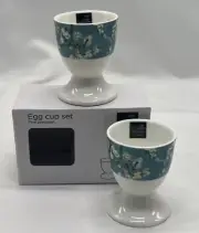 Van Gogh Museum Almond Blossom Set Of 2 Fine Porcelain Egg Cups In Box NEW