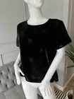 BIBA velvet Top Size 12 Lunar Eclipse Black Velvet Blouse Short sleeves NEW