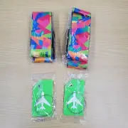 Two Luggage Straps with ID Tag Colorful Travel Snap Release Buckles Airplane