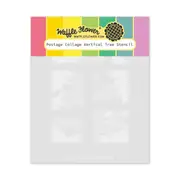 Waffle Flower Postage Collage Vertical Tree Stencil