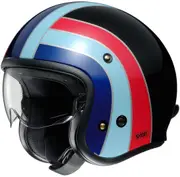 Shoei J.O Nostalgia Jet Helmet, black-red-blue, Size XS for Men Black Red Blue