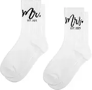 [Ohtum] Bride Socks White Bachelorette Gifts for Bride To Be Gifts Wedding Day Mrs Sock Bridal Shower Party Favor