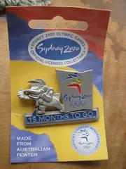 sydney 2000 olympic games pin pewter 15 months to go