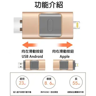 媽媽購 嚴選 手機 OTG 擴充 USB Apple Android IOS IPHONE 記憶卡 隨身碟 64G